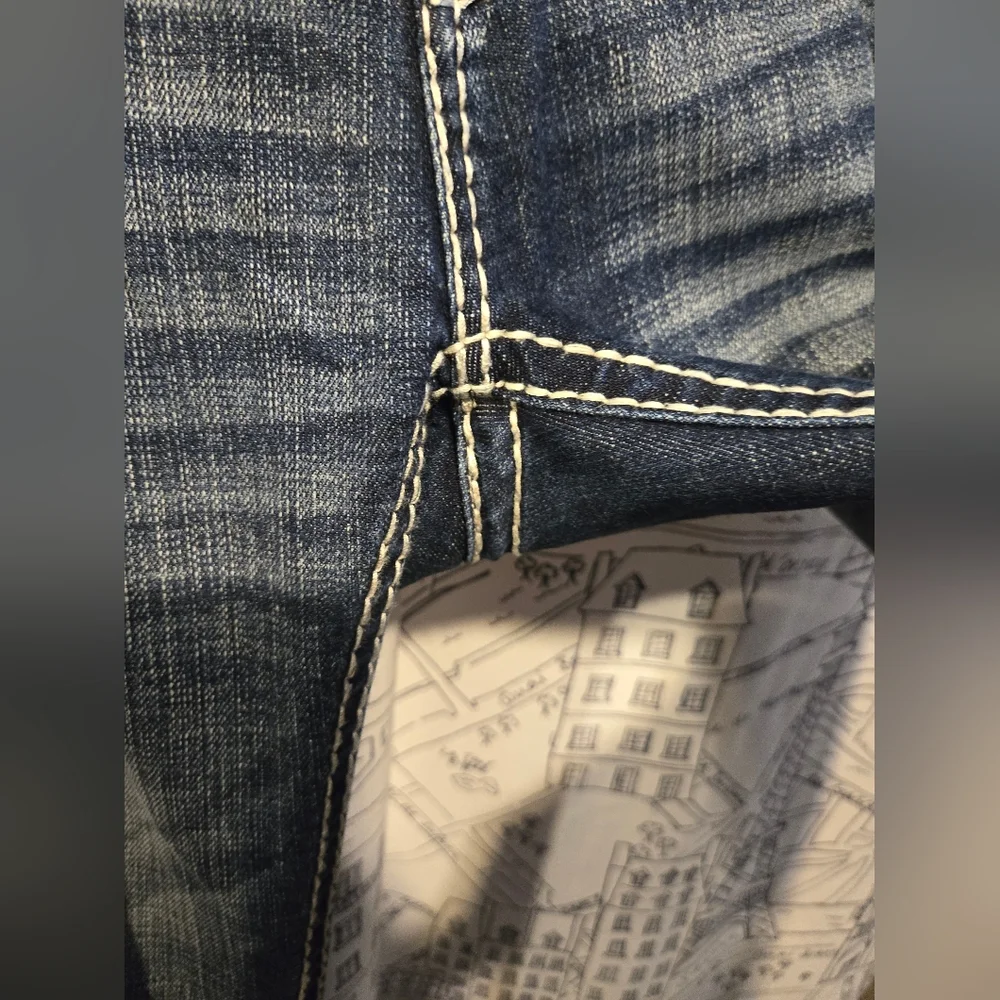 NWOT Women's Rock And Roll Cowgirl Low Rise Wide Leg Jeans Size 27x34 - Picture 5 of 14